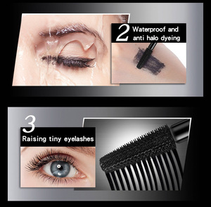long last waterproof curling volume ultralong wet silk fiber 4D eyelash extension large brush head mascara RM0009