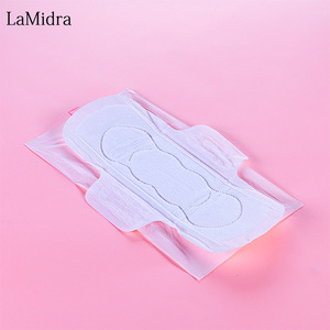 Manufacturer biodegradable women soft cotton winged sanitary napkin italy