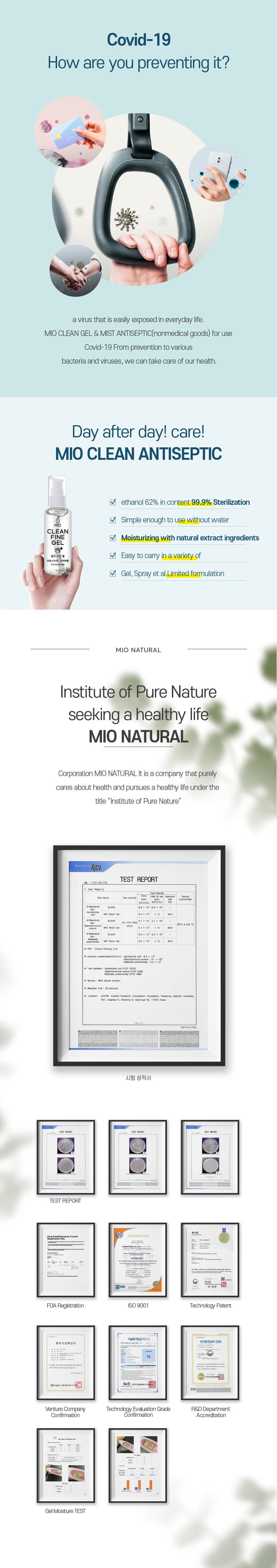 MIO CLEAN SANITIZER (Hand Sanitizer Ethanol 70%)