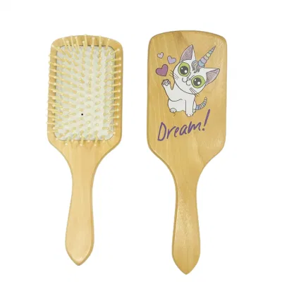 New Design Wooden Hair Brush with Cute Printing