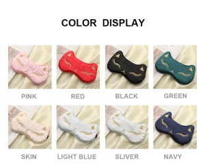 New Product Hot Cold Gel Ice Pack Embroidery Fox USB Electric Heated Silk Satin Eye Mask