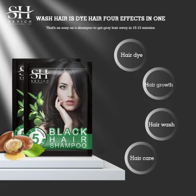 Organic Natural 3 in 1 Herbal Hair Black Shampoo with Hair Dye