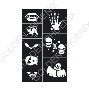 Reusable adhesive henna tattoo drawing halloween face paint stencil set