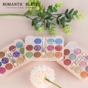 Romantic Beauty Makeup Eyeshadow Palette Cosmetics Makeup Products Glitter Waterproof And Long Lasting Eyeshadow Custom brand