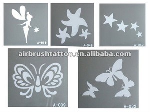 Safe on Skin Reusable and Durable Body Art Glitter Tattoo Stencil Designs