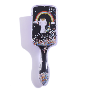 TSZ-8D021 Cartoon Rainbow Hair Brush Air Cushion Comb Transparent Massage Plastic Pony Comb