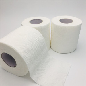 Wholesale eco-friendly 100% virgin wood pulp 3-ply bathroom toilet paper tissue Standard Roll toilet paper