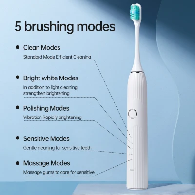 Wireless Rechargeable Blue Light LED Sonic Electric Toothbrush