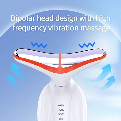 Color Light Neck Beauty Instrument 3-Speed Adjustment Neck Massage Tool Face Lifting Anti-Wrinkle Skin Rejuvenation Device