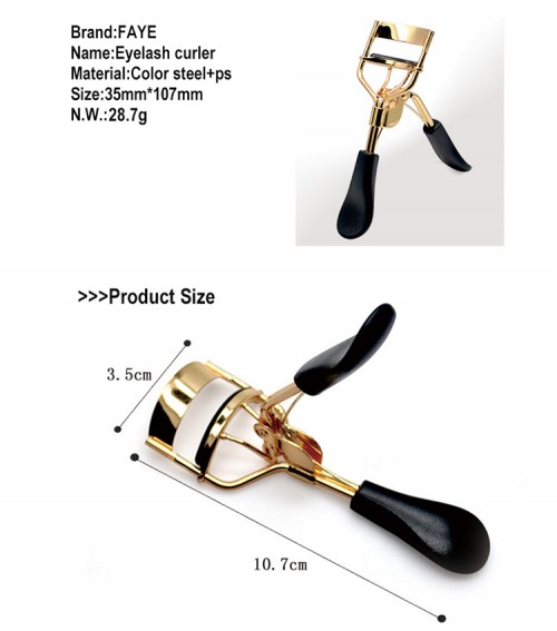 Popular gold color eyelash curler with black handle