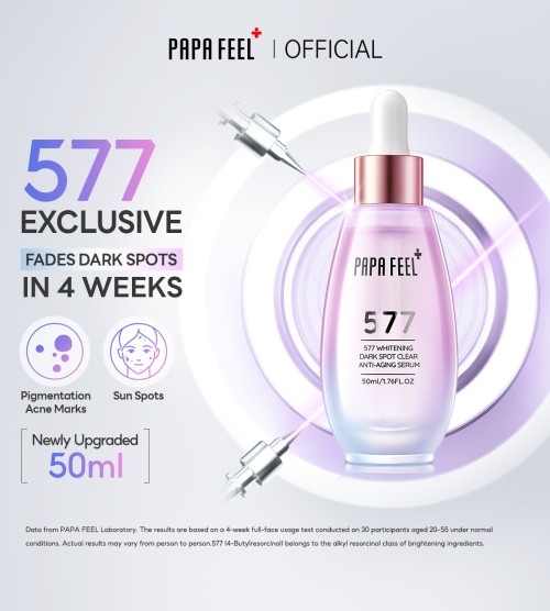 [BIG]PAPA FEEL 577 Fade Dark Spot Serum 50ml Acne Mark Brightening | 4-Butylresorcinol + Niacinamide + Arbutin + VC + Retinol