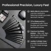 Professional 11 Pcs Matte Black Makeup Brush Set Custom Logo Vegan Synthetic Cosmetic Brushes Set with Cylinder Storage Box