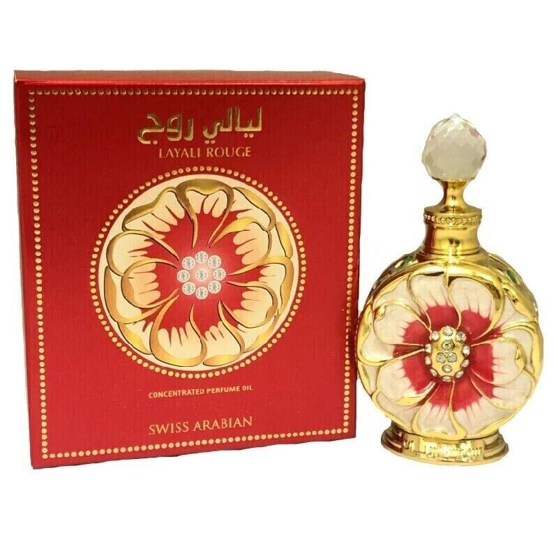 Layali Rouge by Swiss Arabian concentrated Perfume Oil - 15 ML (0.5 oz), unisex