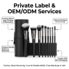 Professional 11 Pcs Matte Black Makeup Brush Set Custom Logo Vegan Synthetic Cosmetic Brushes Set with Cylinder Storage Box