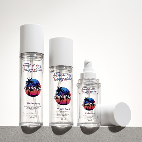 Empty PET Cosmetic lotion Bottle Custom color  Lotion Pump Bottle with White Cap for Sunscreen Toner