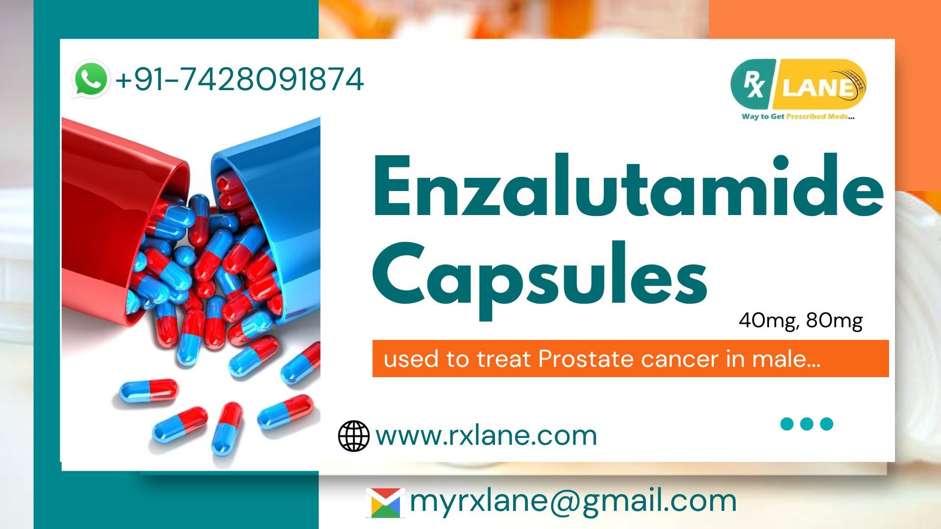 Buy Enzalutamide 80mg capsules Thailand