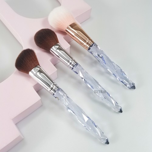 Factory direct sales 3 pcs soft nylon hairspray handle beauty brushes for daily makeup