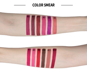 12 Colors Multi-colored Waterproof Makeup Long Lasting Moisturizer Matte Lipstick Purple Lip Beauty Cosmetics