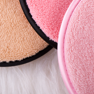 12cm Facial Cleansing Set Pack Washable Pink Customizable Reusable Makeup Remover Pads With Business Logo