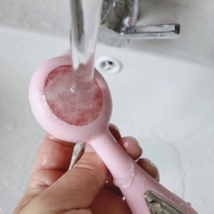 2021  waterproof  silicone facial cleansing brush skin cleaner Rose quartz heating facial brush jade facial cleansing brush