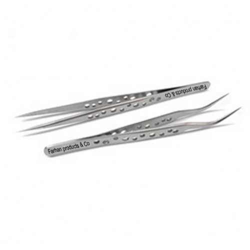 2pcs Set stainless Non-magnetic Eyelash Tweezers Pincer eyelash Extension