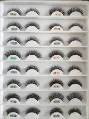 3D Natural Synthetic Fibres Lashes Acrylic Box Packaging with Hanger Faux Mink Eyelash Set