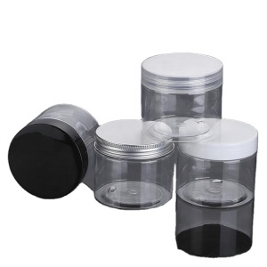 50ml flat plastic bottle Cosmetic packaging container cream jar PET plastic empty cosmetic cream jar with white black lid