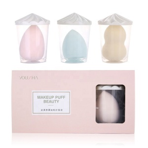 Custom Logo Packaging Beauty Cosmetic Pink Microfiber Blender Foundation Makeup Sponge YF199