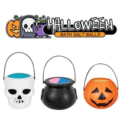 Customizable Weight and Fragrance Pumpkin Witch Skull Bath Salt Ball