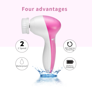 Facial Cleansing Brush 5 in 1 OEM Deep Face Exfoliating Electric Kit Set Exfoliating Face Brush