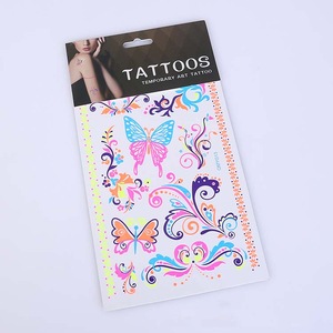 Floral Luminous Tattoo Sticker Feet Or Other Parts Of Body Temporary Tattoo,Non-Toxic Paper Temporary Tattoo Sticker