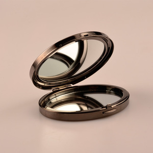 gunmetal Oval Compact Mirror