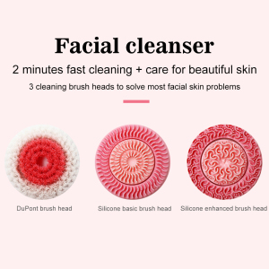 Hot 3D Rotating Head Silicone Brush Waterproof Deep Clean Facial Cleansing Brush