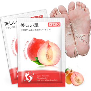 korean skin care feet mask  efero  juicy peach extract foot peel mask exfoliating remove foot dead skin moisturizing care foot