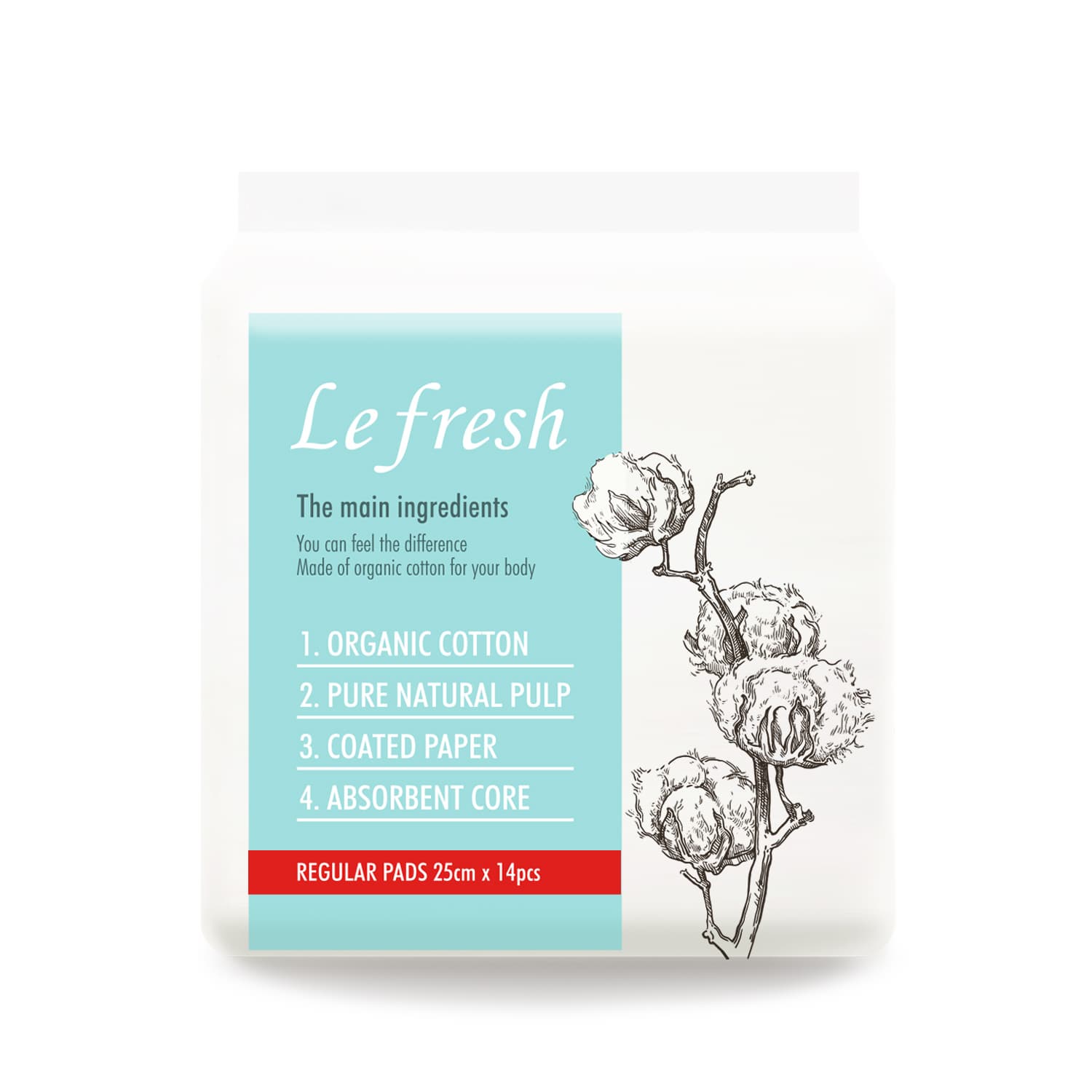 Lefresh Certified Organic Cotton Sanitary Pads Regular