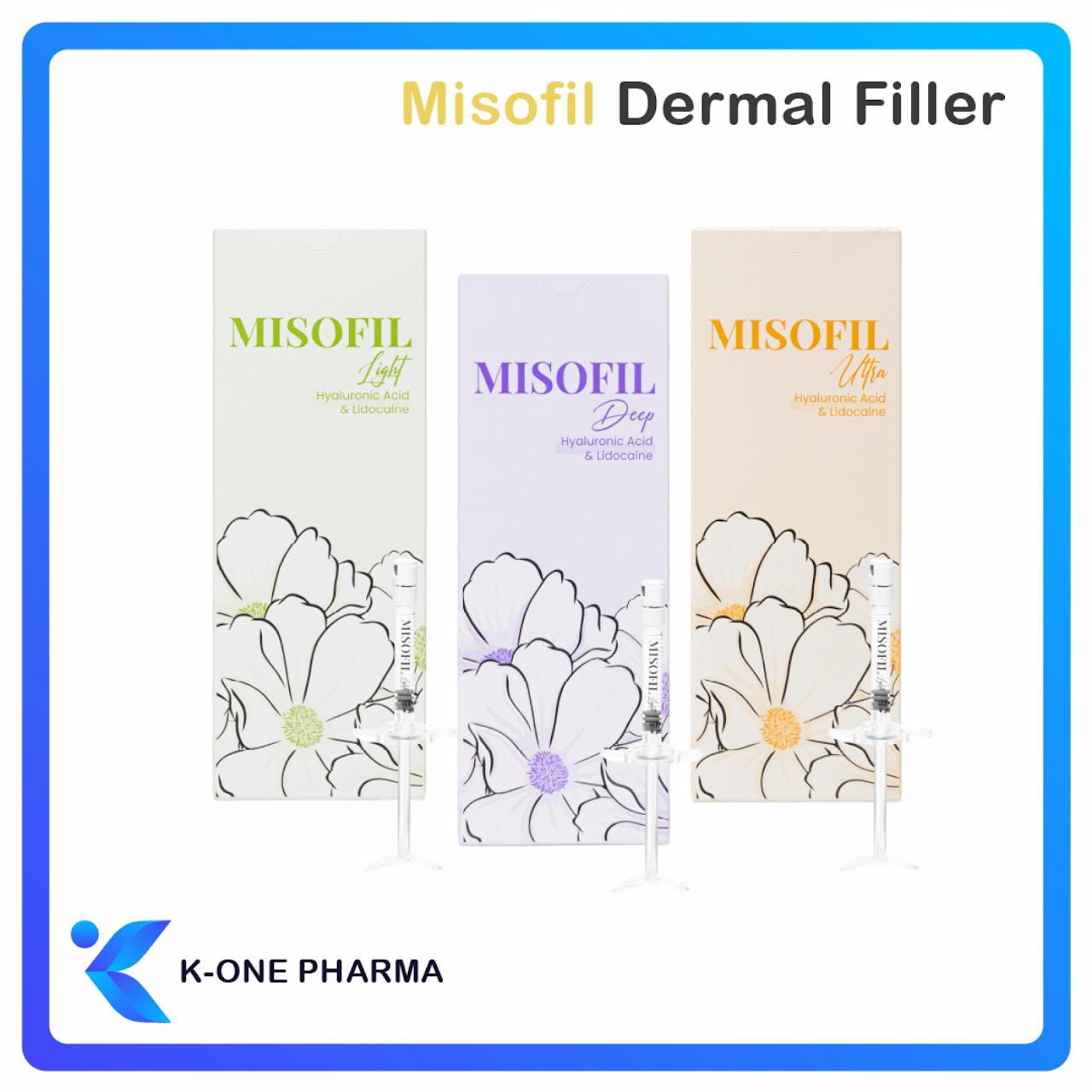 Misofil Dermal Filler HA Hyaluronic Acid Korean for facial lines, eye, nose, lips, cheek 