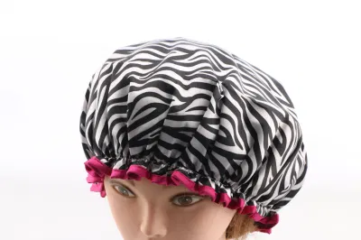 Printing Textile Double Layer Waterproof Bath Shower Cap