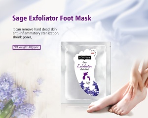 Private Label Sage exfoliating repairing foot sheet moisturizing socks exfoliating peel foot mask