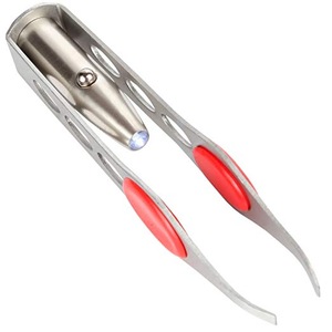 Private label stainless steel LED eyebrow tweezers