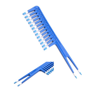 Professional hairdressing massage plastic hair comb with fork