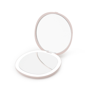 Rechargeable Battery Compact Mirror Rose Gold Pocket Mirror Cosmetic Mirror 1X/2X/3X Led Mirror Makeup Tool Customized Logo