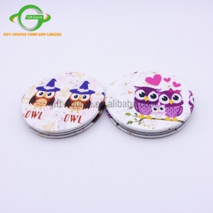 Round Customized Personalized Square PU leather Pocket Mirror