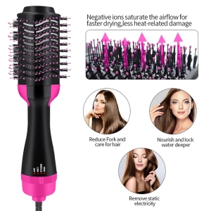 Top Hair Dryer Brush Hot Air Brush Hair Dryer Volumizer 4 in 1 Multifunctional Negative Ions Hair Blow Dryer Straightener Brush