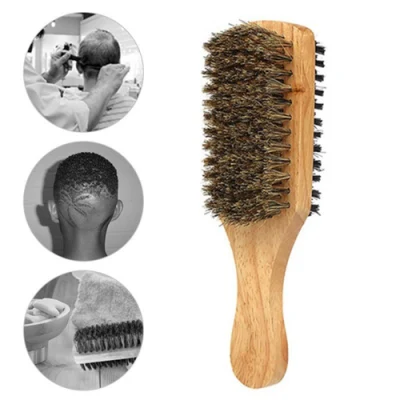 Wholesale Double Side Comb Anti Static Shaving Brush Best Bristle Wooden Square for Mens Zelkova Wood Beard Brush