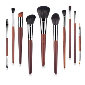 Wooden 10PCS Makeup Brushes set Cosmetic Foundation Eyebrow Eyeshadow Eyeliner Brush Professional Makeup Brush Sets Tool