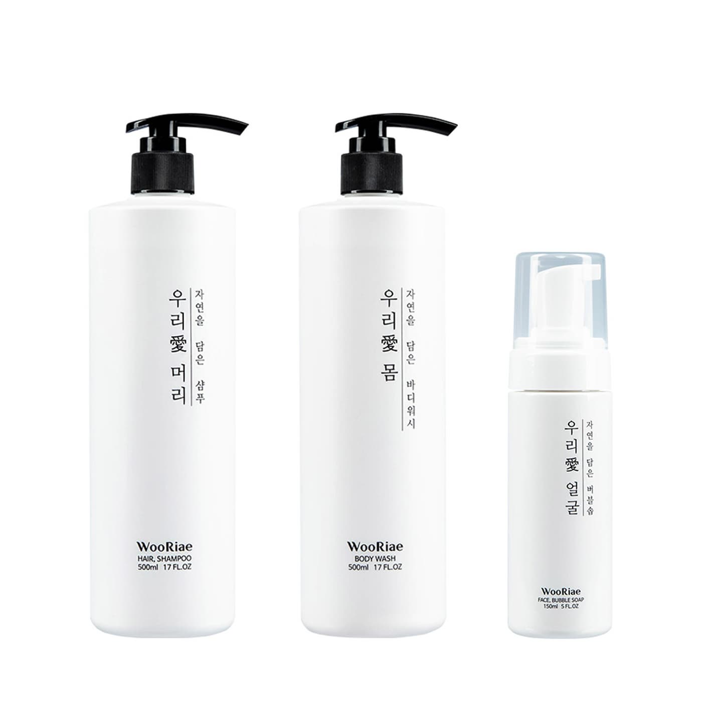 WooRiae Natural Body Wash /  Face Bubble Soap / Shampoo