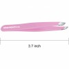 Stainless Steel Slant Tip Tweezers Professional Eyebrow & Eyelash Tweezers for Your Daily Beauty Routine ( Pink )