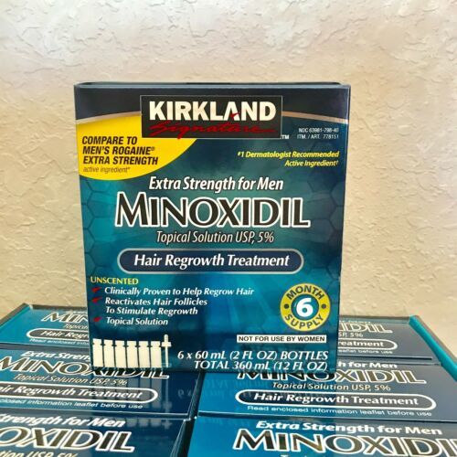 Original Kirkland Minoxidil 5% Hair Regrowth Solution Extra Strength Men 6 Month Supply.
