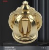 Luxury Unique Design Crown High-end Zinc Alloy Gold Color Electroplated Perfume Bottle Lid