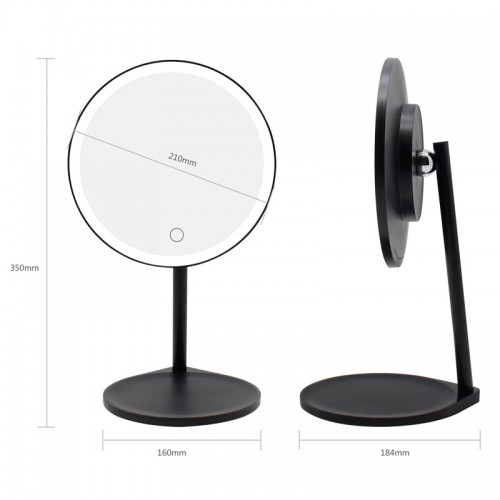 New Compact And Portable Lightweight  Wireless Charging Multi-functional LED Makeup Mirror Desktop Smartphone Charger